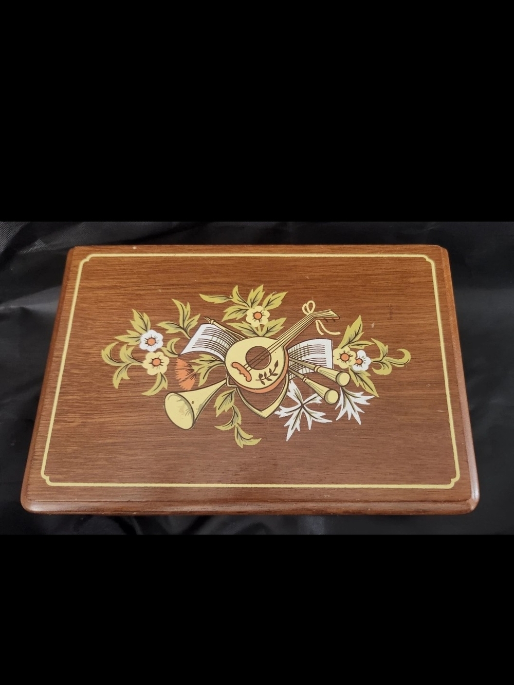 Linden Wood Music Jewelry Box - Vintage Working- You Light Up My Life